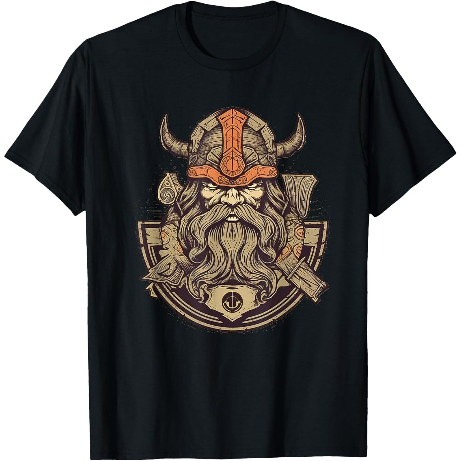 Summer Viking Clothing - تي شيرت رجالي من القطن برقبة
