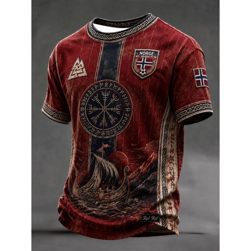 Summer Viking Clothing - قميص كرة قدم للمنتخب النرويجي بطباعة