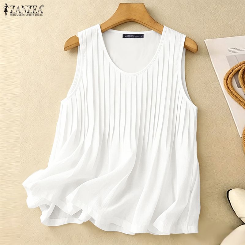Summer Clothing Plus - بلوزة نسائية صيفية من ZANZEA بدون