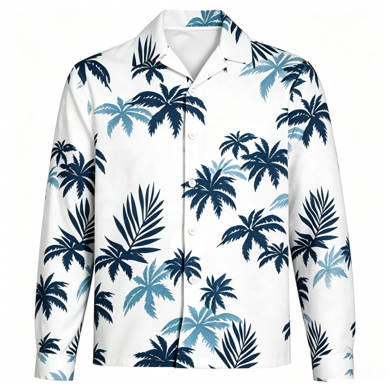 Beach Shirt Hawaiian - قمصان رجالية للشاطئ والإجازات بأكمام طويلة