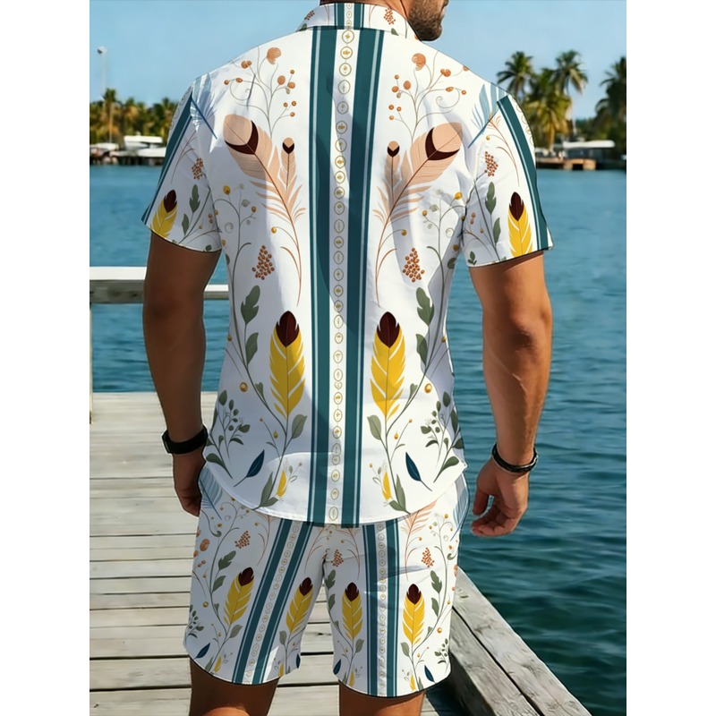 طقم صيفي رجالي من قطعتين: قميص - مراجعة Beach Shirt Hawaiian وسعره