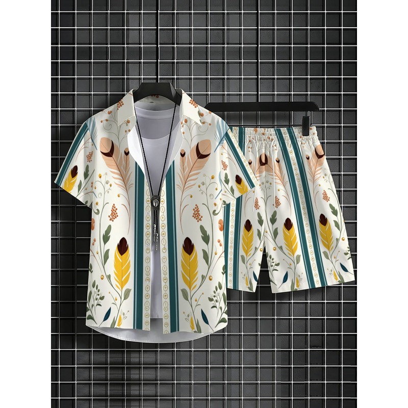طقم صيفي رجالي من قطعتين: قميص - مراجعة Beach Shirt Hawaiian وسعره