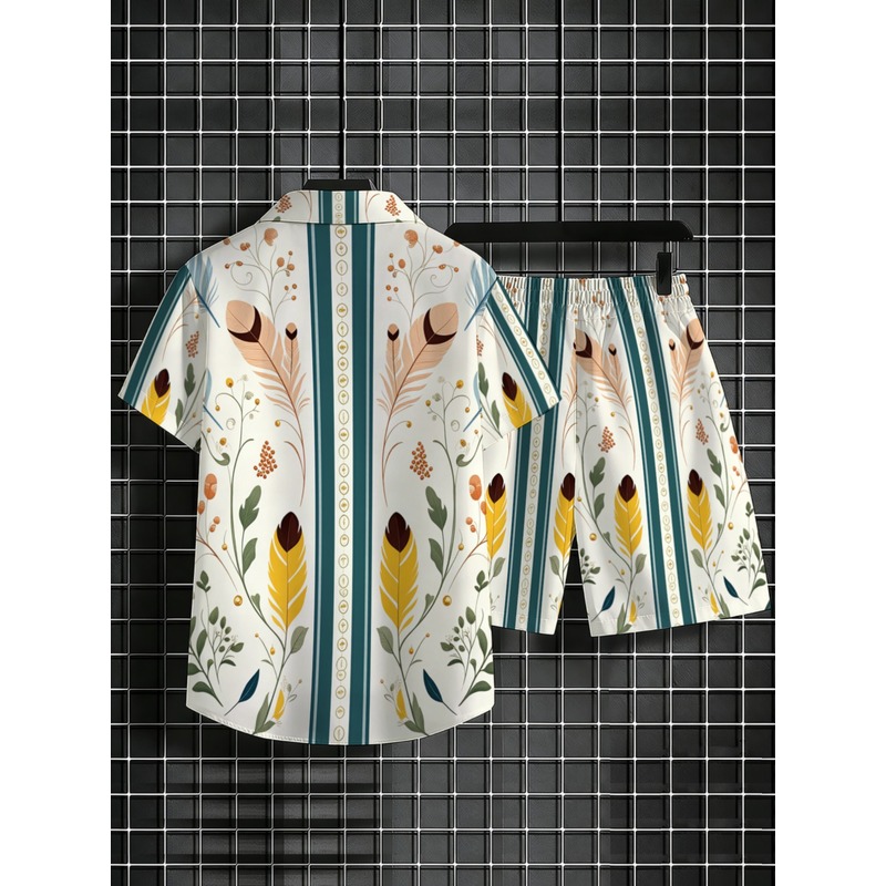 طقم صيفي رجالي من قطعتين: قميص - مراجعة Beach Shirt Hawaiian وسعره
