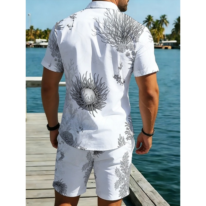 طقم قميص هاواي مزهر وشورت للرج - مراجعة Beach Shirt Hawaiian وسعره