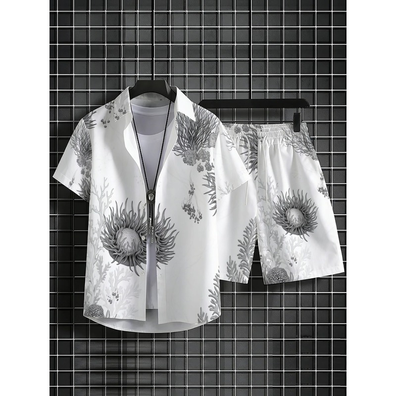 طقم قميص هاواي مزهر وشورت للرج - مراجعة Beach Shirt Hawaiian وسعره