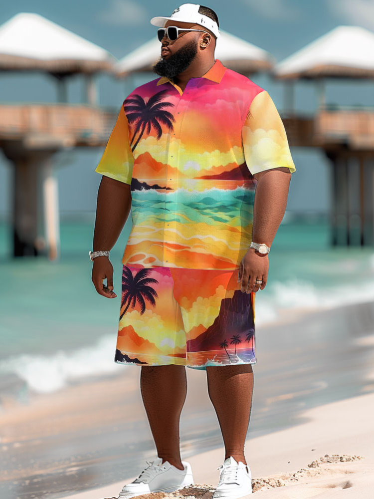 طقم قميص رجالي بطباعة ثلاثية ا - مراجعة Beach Shirt Hawaiian وسعره