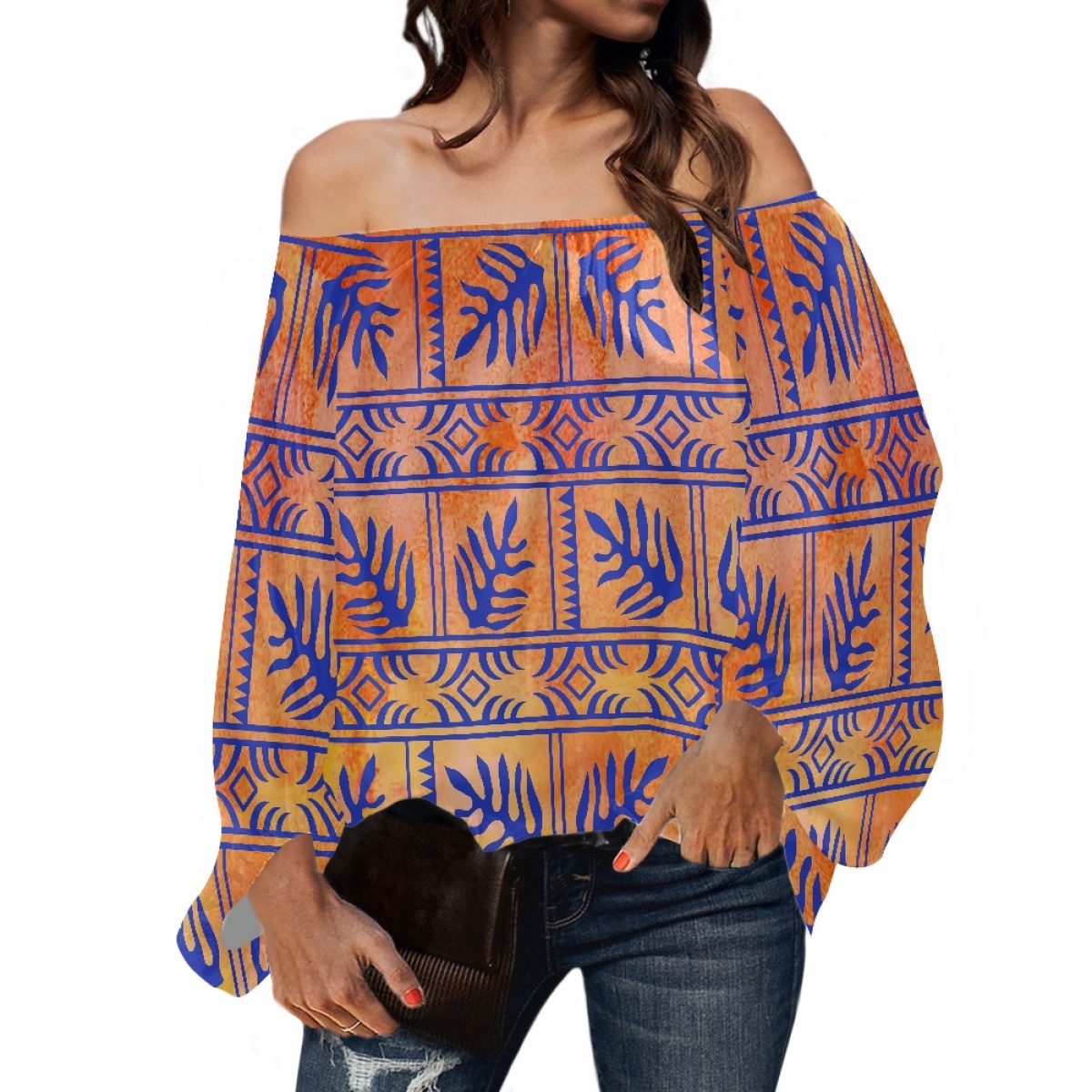 بلوزة شيفون أنيقة للسيدات بأكم - مراجعة Off Shoulder Blouse وسعره