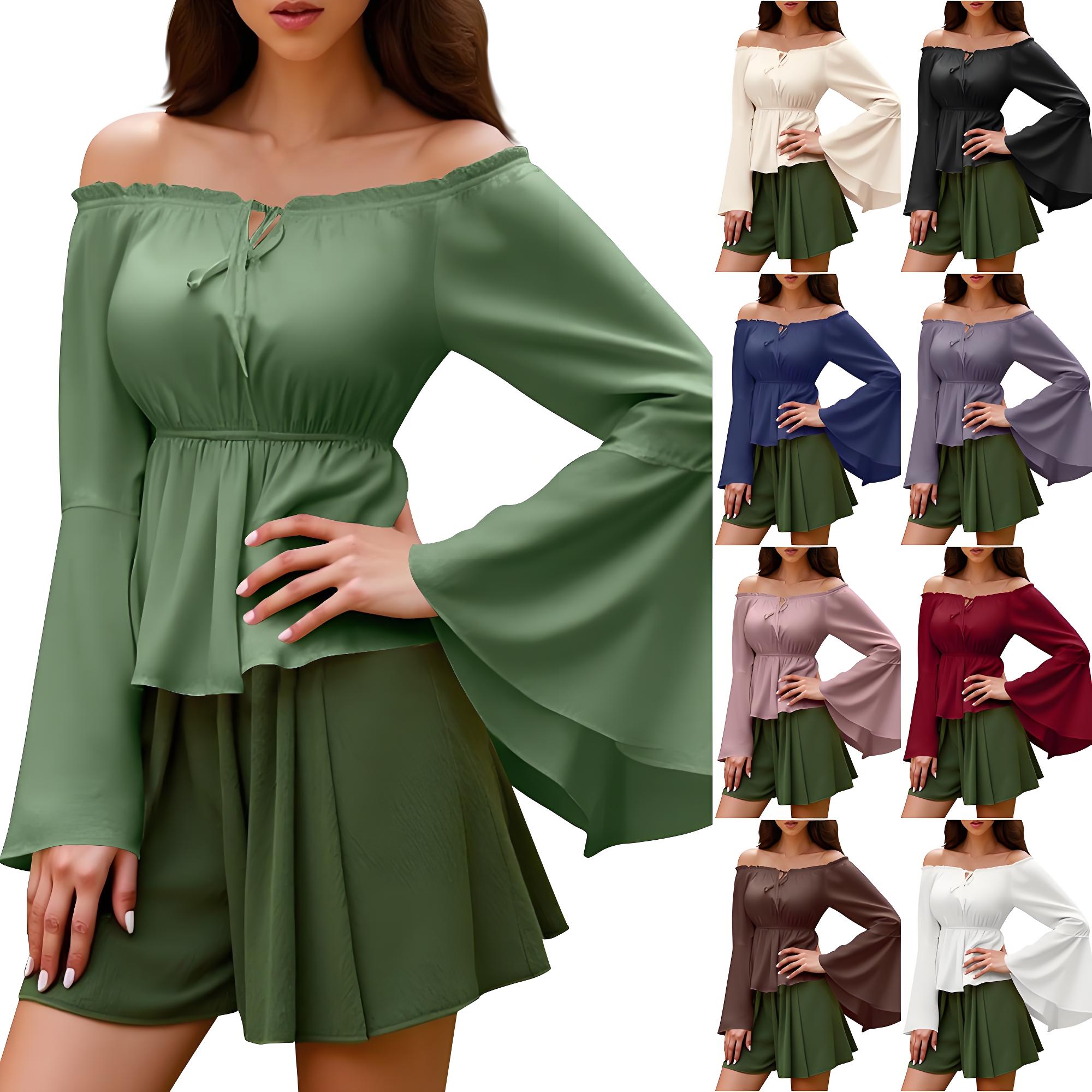 بلوزة عصر النهضة الفلاحين بلوز - مراجعة Off Shoulder Blouse وسعره