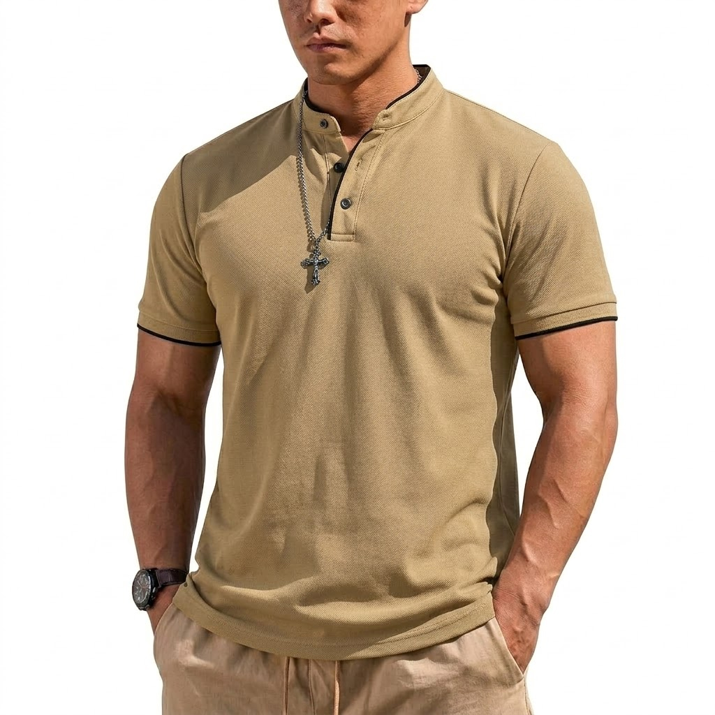 قميص هينلي صيفي بأكمام قصيرة ل - مراجعة Summer Gym Clothing وسعره